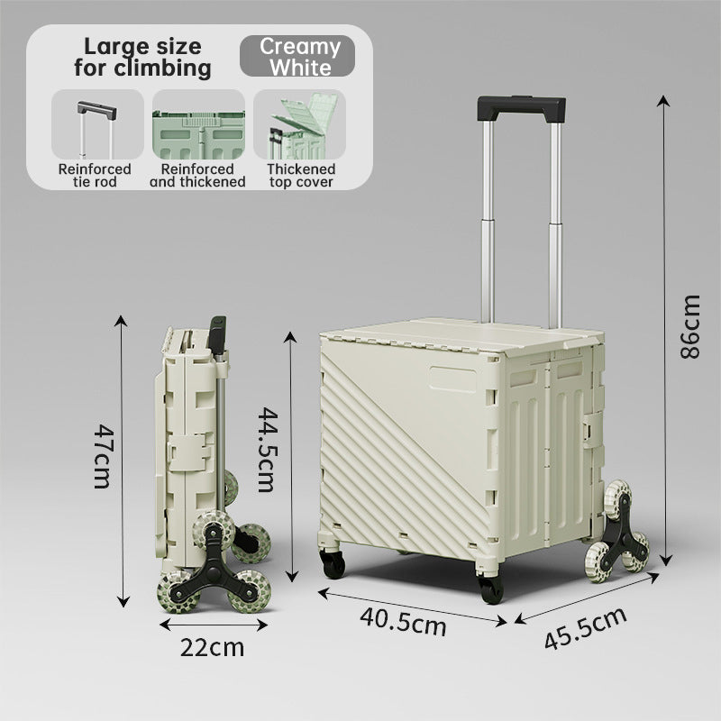 Folding Utility Cart with Lid – Rolling Storage Wagon