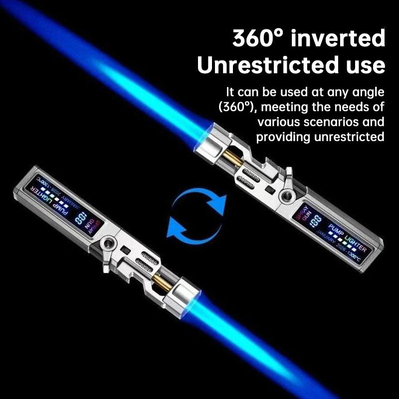 Windproof Torch Lighter with LED Display & Bottle Opener