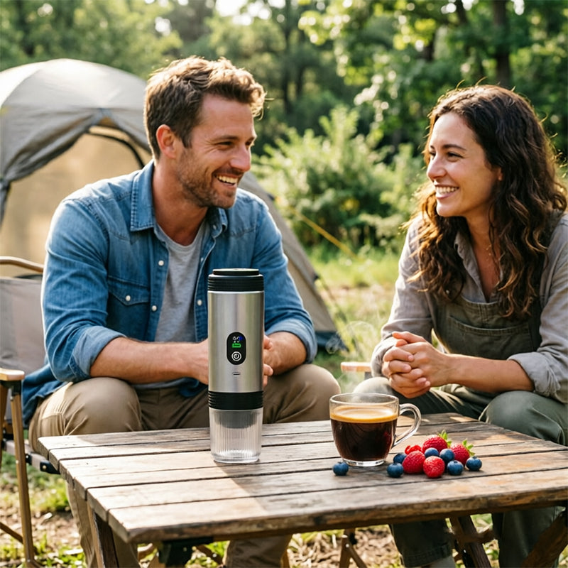 Portable Espresso Machine with Digital Display – 3-in-1 Capsule & Ground Coffee Maker