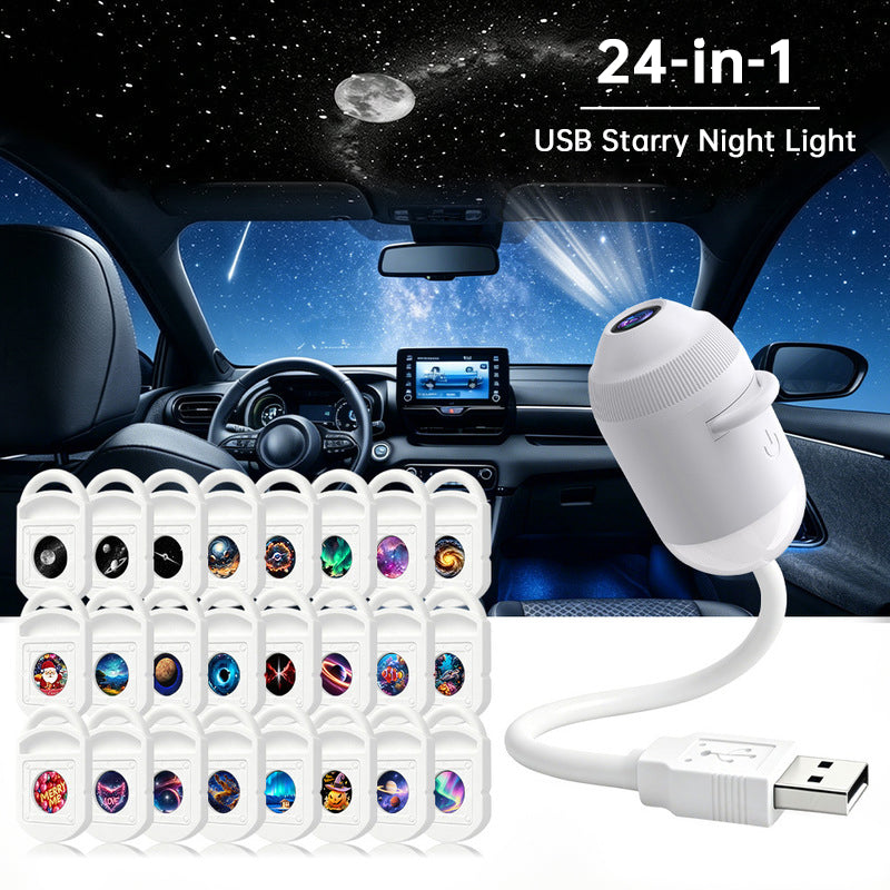 5D Holographic Galaxy & Ocean Projector – Smart LED Night Light with 24 Films