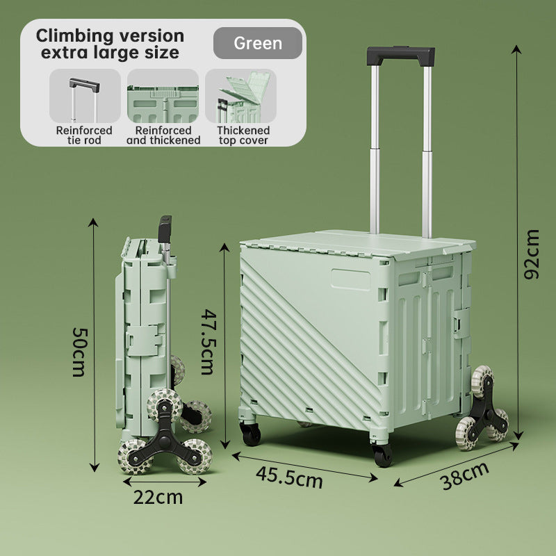 Folding Utility Cart with Lid – Rolling Storage Wagon