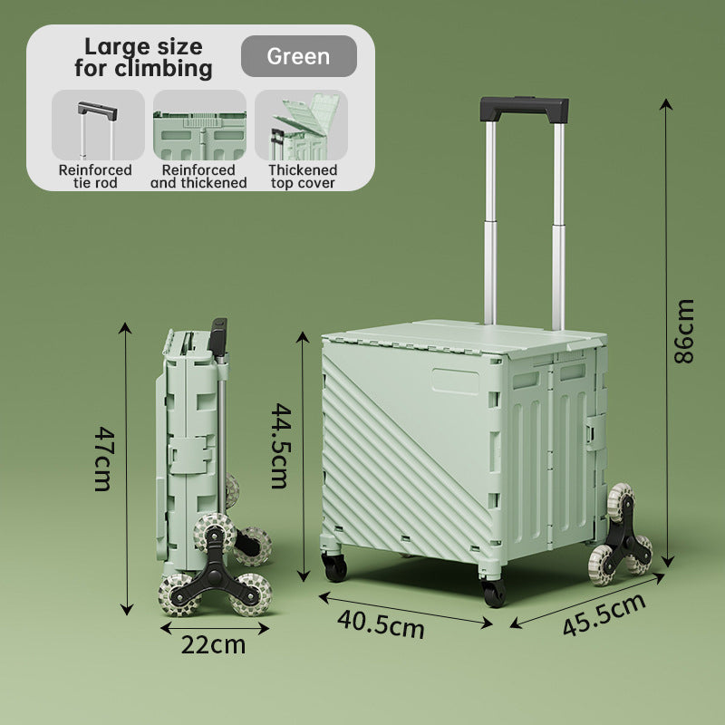 Folding Utility Cart with Lid – Rolling Storage Wagon