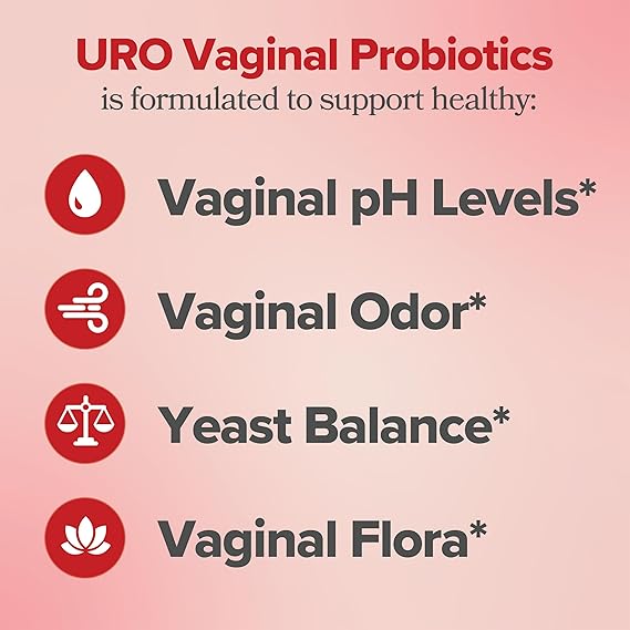 URO Vaginal Probiotics for Women pH Balance with Prebiotics & Lactobacillus Probiotic Blend - Women's Vaginal Health Supplement - Promote Healthy Vaginal Odor & Vaginal Flora, 60 Count